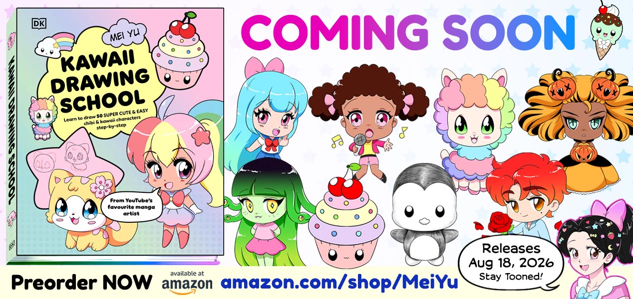 Mei's upcoming how to draw kawaii book, Kawaii Drawing School, is now available for pre-order