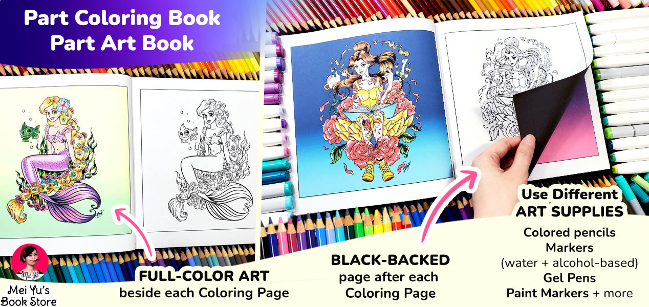 Gel Pen vs. Marker: Coloring My Own Coloring Book  New Garden of Dreams Coloring  Book by Mei Yu 