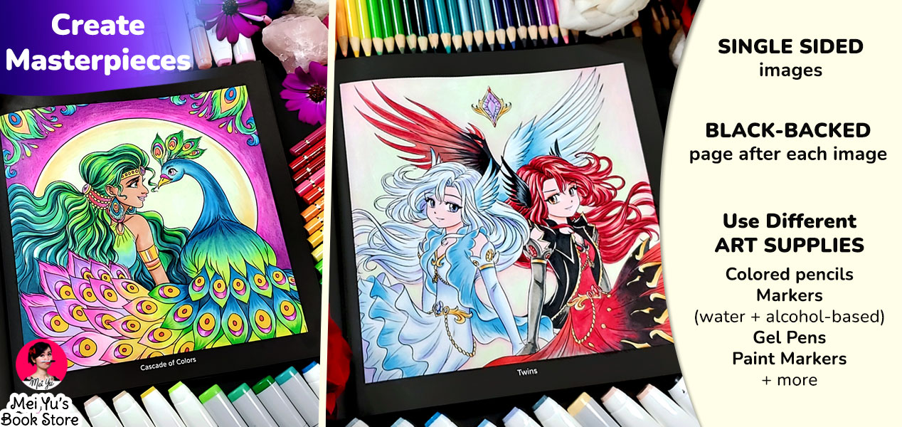 Feature image for Mei Yu's main coloring books.