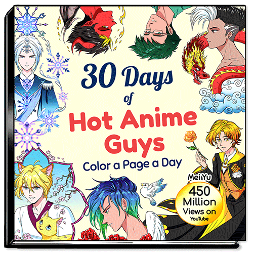 Cover of 30 Days of Hot Guys: Color a Page a Day by Mei Yu.