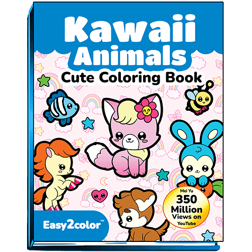 Cover of Easy2Color: Kawaii Animals Cute Coloring Book.