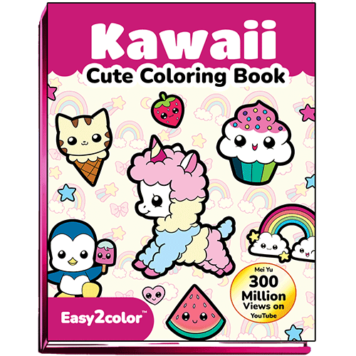 Cover of Easy2Color: Kawaii Cute Coloring Book.