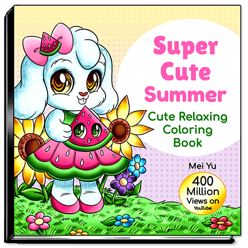 Cover of Super Cute Summer: Cute Relaxing Coloring Book.