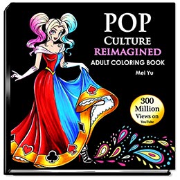 Cover of Pop Culture Reimagined: Adult Coloring Book by Mei Yu.