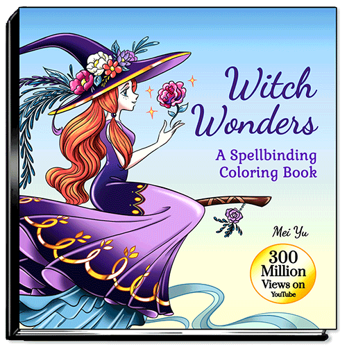 Cover of Witch Wonders: A Spellbinding Coloring Book.