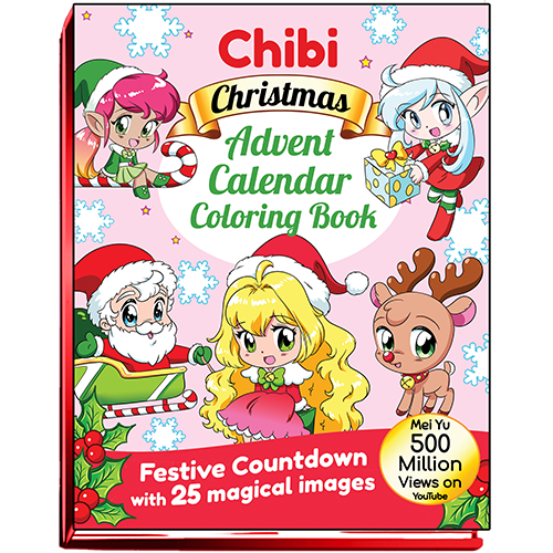 Cover of Chibi Christmas Advent Calendar Coloring Book by Mei Yu.