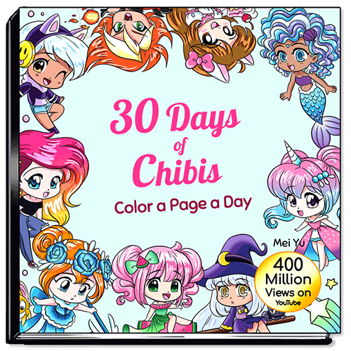 Cover of 30 Days of Chibis: Color a Page a Day.