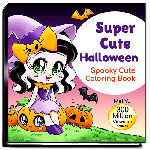 Cover of Super Cute Halloween: Spooky Cute Coloring Book.