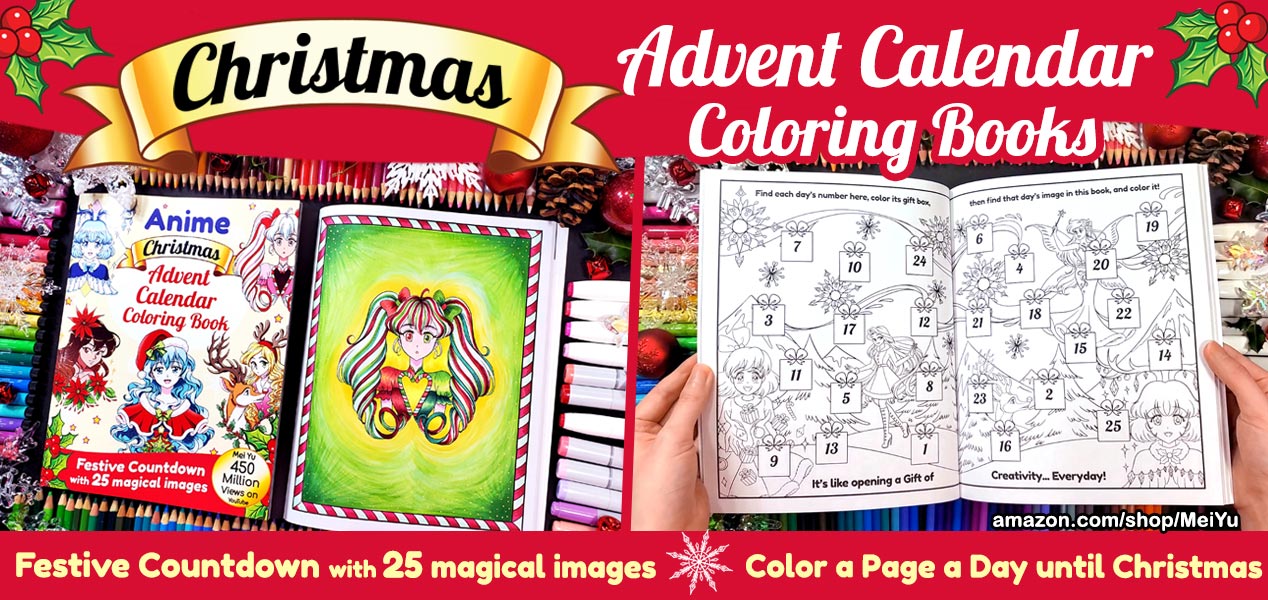 Mei's Christmas advent calendar coloring books