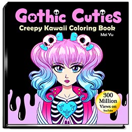 Cover of Gothic Cuties: Creepy Kawaii Coloring Book by Mei Yu.