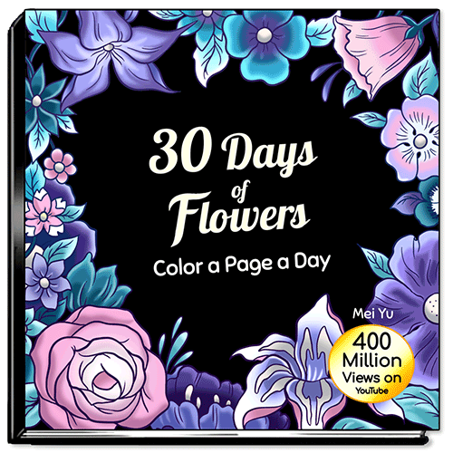 Cover of 30 Days of Flowers: Color a Page a Day.
