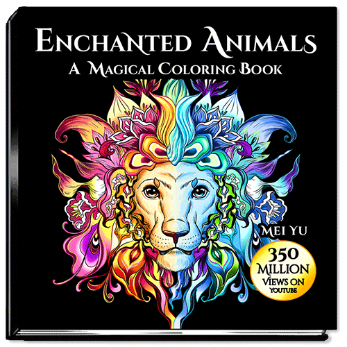 Cover of Enchanted Animals: A Magical Coloring Book.