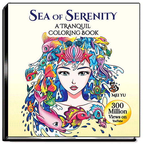 Cover of Sea of Serenity: A Tranquil Coloring Book.