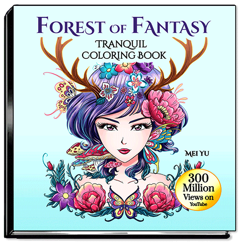 Cover of Forest of Fantasy: Tranquil Coloring Book.