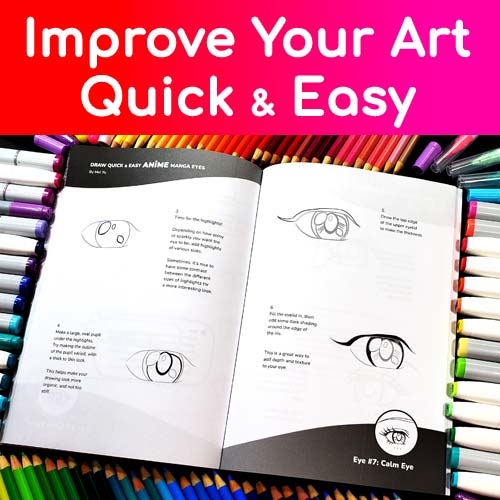 Mei's book Draw Quick & Easy Anime Manga Eyes helps you improve your art quick and easy.
