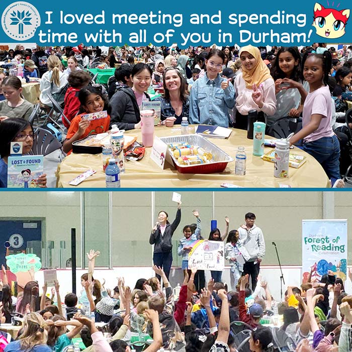 Mei Yu at the Forest of Reading 2025 festival in Toronto, meeting some of her fans.