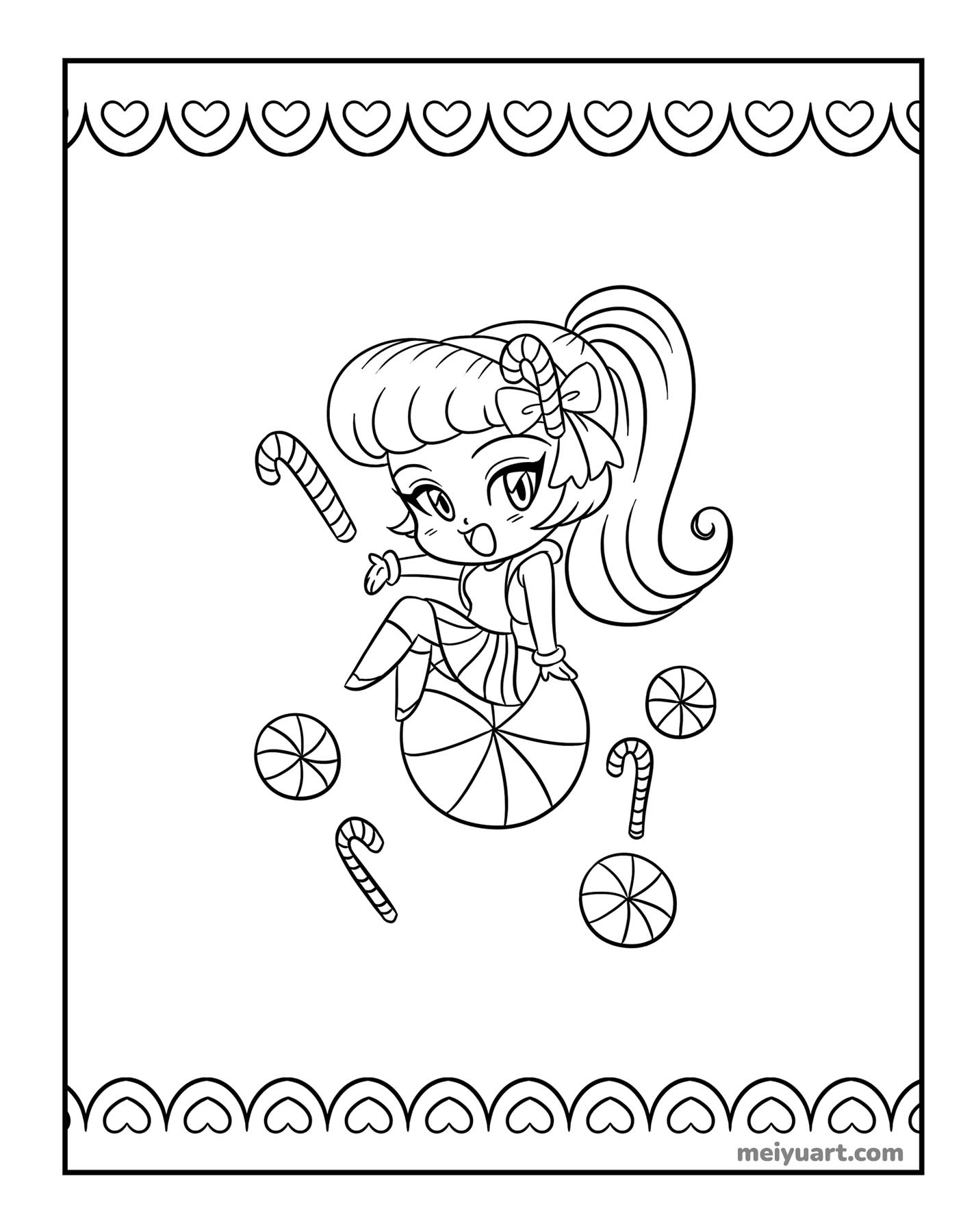 Free coloring card download from one of Mei Yu's coloring books