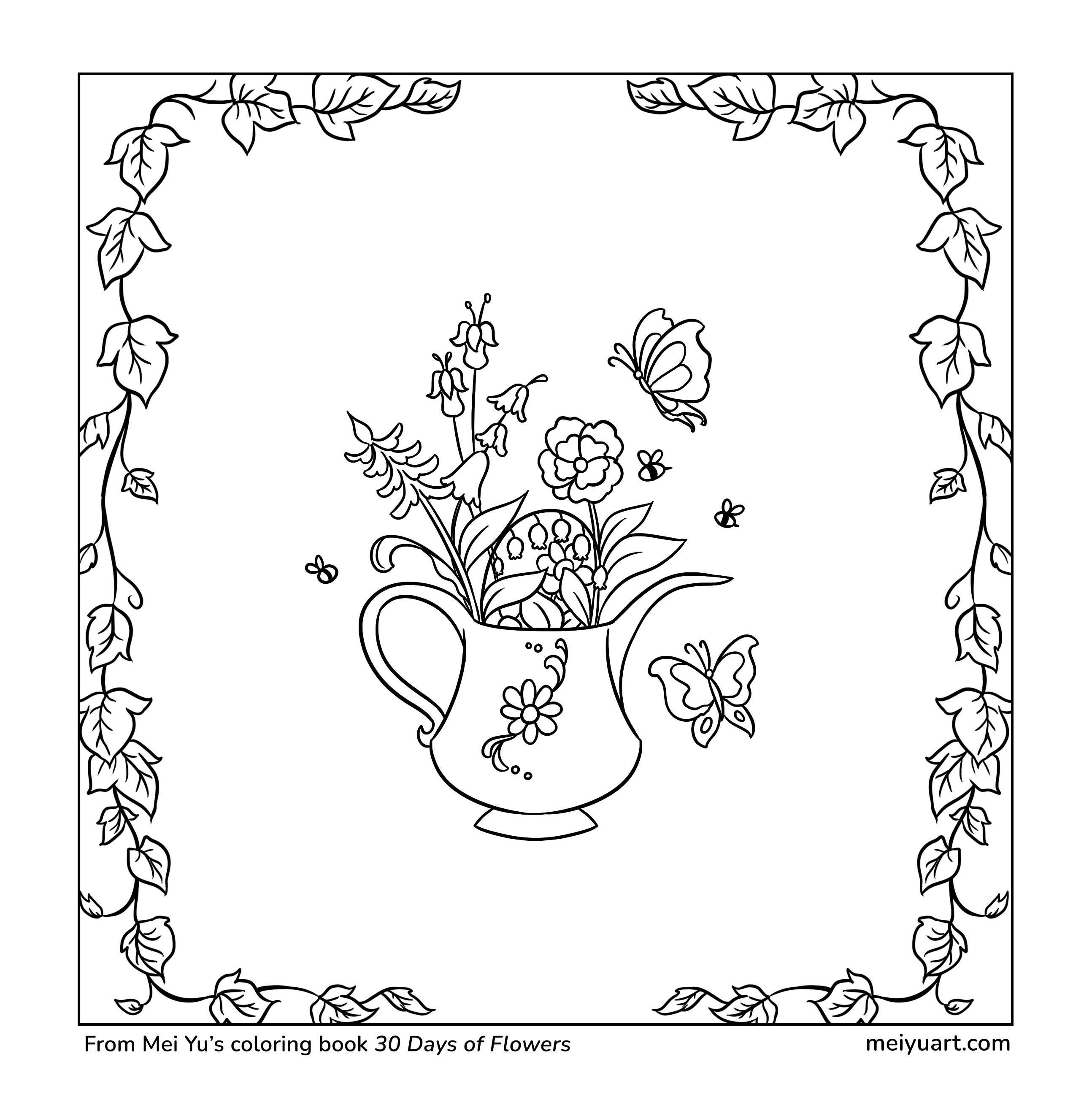 Free coloring page download designed by Mei Yu