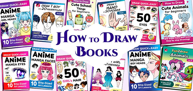 A selection of how to draw books by Mei Yu