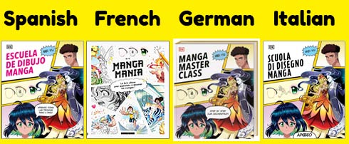 The Spanish, French, German, and Italian editions of Mei Yu's Manga Drawing School are now available to own or preorder.