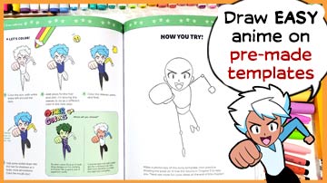 Draw easy anime on pre-made templates!
