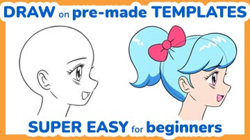 Learn how to draw for beginners by drawing on pre-made templates!