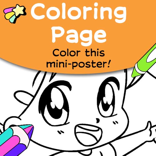 Thumbnail for coloring page featuring Mei as she appears in Draw with Mei: How to Draw Anime Characters.