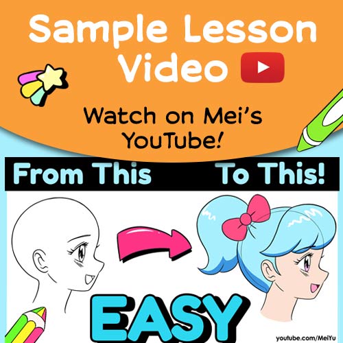 Thumbnail for sample template page from Draw with Mei: How to Draw Anime Characters.