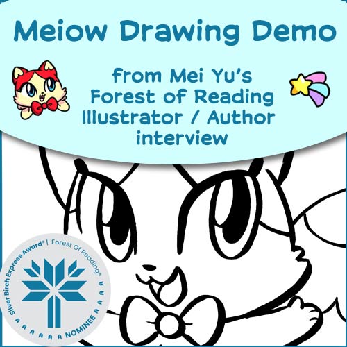 Thumbnail for drawing demo of Meiow for Lost & Found: Based on a True Story graphic novel memoir by Mei Yu.