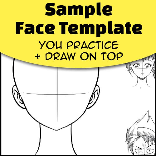 Thumbnail for sample face template from Manga Drawing School by Mei Yu.