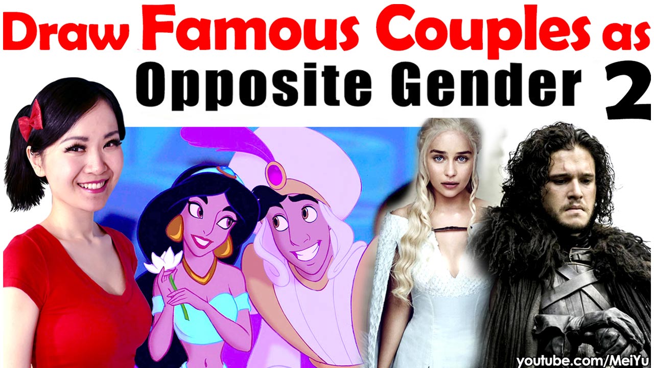 Mei Yu reimagines famous couples from Aladdin and Game of Thrones in this art challenge video.